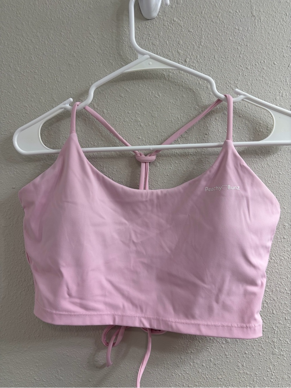 Peachy Bunz Light Pink Cropped Tank Top